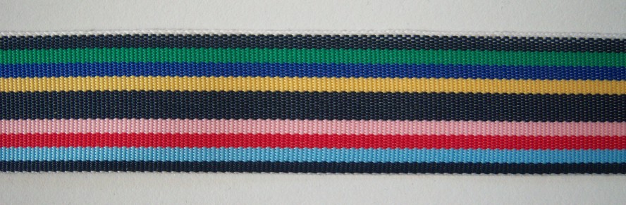 Navy Multi 15/16" Grosgrain Ribbon
