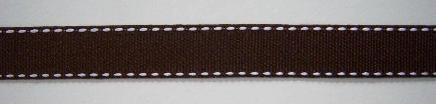 Brown/Ivory 5/8" Grosgrain Ribbon