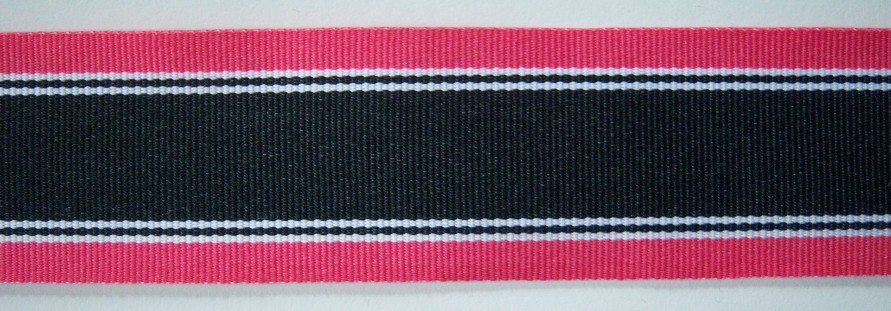 Shocking/Black Center 1 1/2" Grosgrain Ribbon